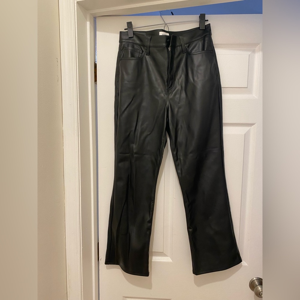 Pistola Sleek Black Faux Leather Pants